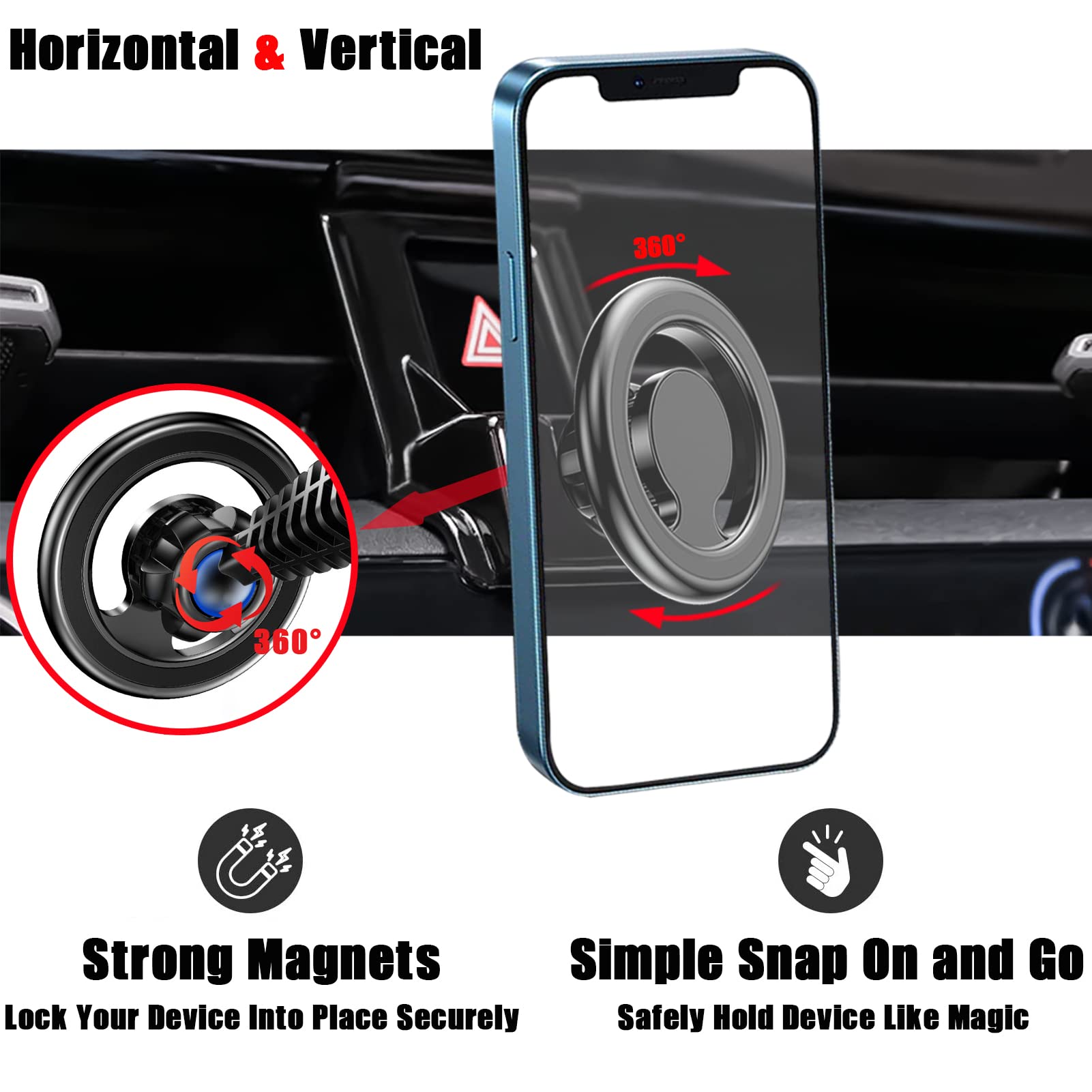 Mengfly Car Phone Holder Mount, For Toyota Corolla 2024 2023 2022 2021 2020, Air Vent Stand, Magsafe Magnetic Navigation Bracket